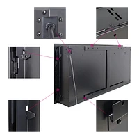 60" Wall-Mounted Electric Fireplace with Remote, Led Light Heater
