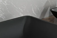14.38" L -22.25" W -4-3/8 In. H Matte Shell Glass With Faucet And Pop-Up Drain In Matte Black