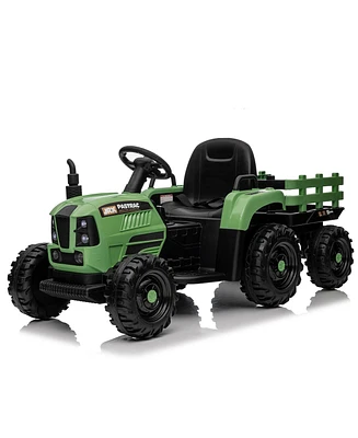 Streamdale Furniture 12V Battery Powered Ride On Tractor With Trailer