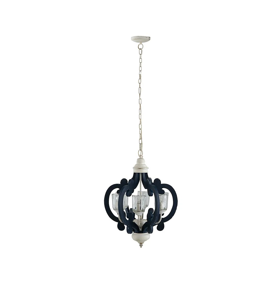 Streamdale Furniture Farmhouse Pendant Light, Wood Chandelier - 6 Lights