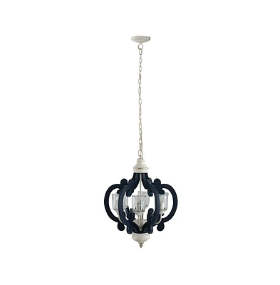 Streamdale Furniture Farmhouse Pendant Light, Wood Chandelier - 6 Lights