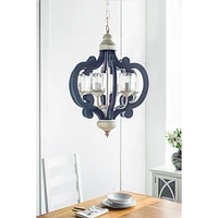 Streamdale Furniture Farmhouse Pendant Light, Wood Chandelier - 6 Lights