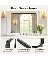 Streamdale Furniture Bathroom Mirror Vanity Mirror For Wall, Aluminum Alloy Framed Wall Mirror Farmhouse