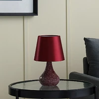 Streamdale Furniture 11" In Mosaic Red/Pink Glass Pattern Mini Polyresin Table Lamp