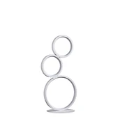 Simplie Fun 17" In 3-Ring Shaped Odu White Led Minimalist Metal Table Lamp