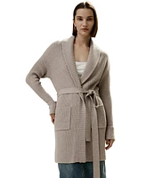 Lilysilk Women's Merino Wool Shawl Collar Cardigan for Women