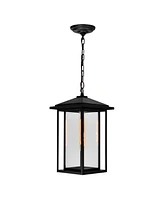 Cwi Lighting 17" Metal Crawford 1 Light Outdoor Hanging Light