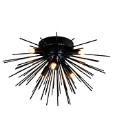 Cwi Lighting 11" Metal Savannah 6 Light Flush Mount