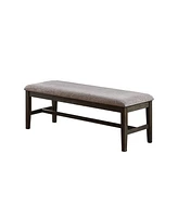 Simplie Fun Dining Bench With Upholstered Cushion, Grey