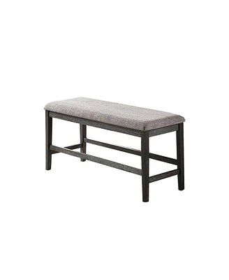 Simplie Fun High Bench With Upholstered Cushion, Grey