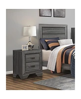 Streamdale Furniture Rustic Gray Nightstand with 2 Drawers