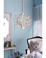 Adjustable Light Wood Chandelier - Bulb Not Included