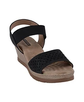 Gc Shoes Women's Bane Embellished Elastic Double Band Wedge Sandals