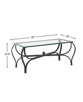 3-Piece Tempered Glass Coffee Table Set