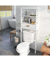 Streamdale Furniture Over-The-Toilet Storage Cabinet With One Drawer And 2 Shelves Space Saver Bathroom Rack