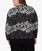 Alfred Dunner Plus Classic Geometric Ombre Scroll Top