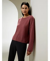 Lilysilk Women's Relaxed Fit Drop-Shoulder Silk Cashmere Blend Sweatshirt