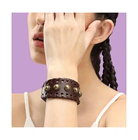 Sohi Women's Studded Leather Bracelet