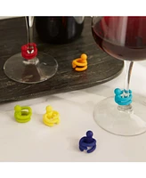 Rsvp International Basic Silicone Stemware Drink Markers Set 6 Piece