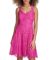 kensie Women's Lace A-Line Dress