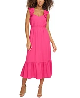 kensie Women's Sleeveless Tiered Midi Dress