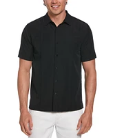 Cubavera Men's Textured One-Tuck Panel Short Sleeve Button-Down Shirt