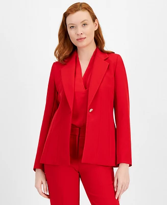 Anne Klein Women's Stretch Notch-Lapel Long-Sleeve Blazer