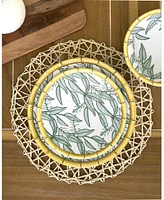 Q Squared Zen Bamboo Leaf Salad Plates, Set of 4