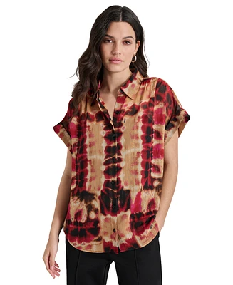 Dkny Women's Printed Short-Sleeve Shirt