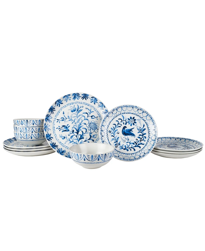 Fitz and Floyd Sicily 12 Piece Dinnerware Set, Service for 4