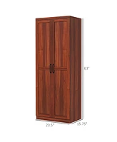 Homcom 63" Kitchen Pantry, Storage Cabinet with 2 Doors, Adjustable Shelves