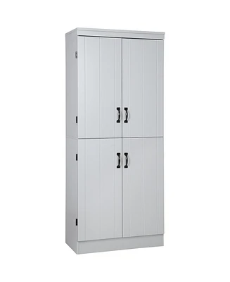 Homcom 70" 4-Door Kitchen Pantry, Freestanding Storage Cabinet, 6-tier Cupboard with Adjustable Shelves for Living Room