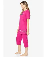 Dreams & Co. Women's Knit Capri Sleep Set