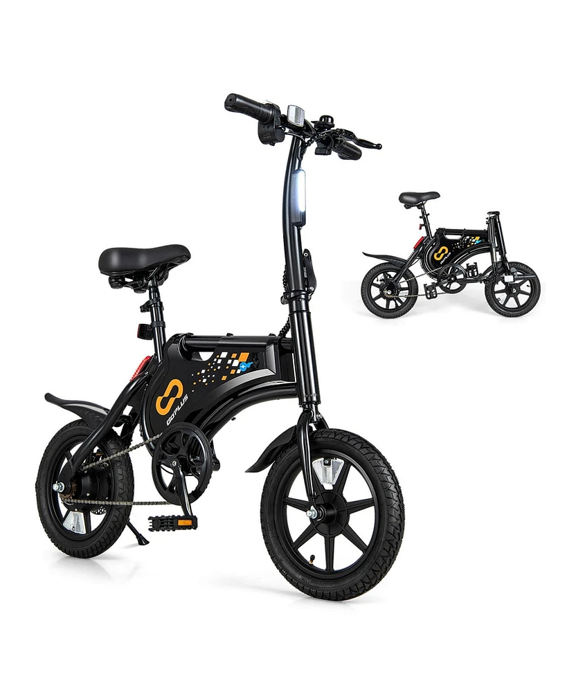 Costway 14" Folding Bike for Adults with Adjustable Saddle & Portable Handle