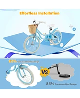 Costway 18" Kid's Bike with Training Wheels Adjustable Handlebar Seat Handbrake