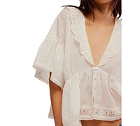 Free People Women's Elle Eyelet-Trim Blouse