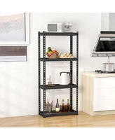 Costway 4 Pcs 4-Tier Metal Shelving Unit Heavy Duty Wire Storage Rack with Anti-slip Foot Pads