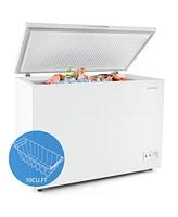 Costway 10 Cu. Ft. Chest Compact Freezer with 7-Level Temperature, Removable Basket