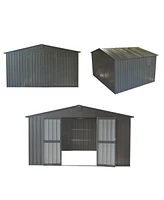 Simplie Fun Dark Gray 11'x12.5' Steel Frame Shed with Windows