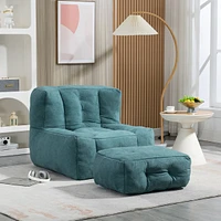 Bean bag and ottoman set for adults and kids