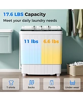 Costway Portable Washing Machine 17.6 lbs Twin Tub Laundry Washer with Drain Pump