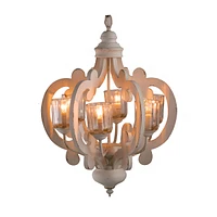 Streamdale Furniture 6-Light Farmhouse Wood Chandelier