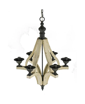 Simplie Fun Adjustable Light Wood Chandelier - Bulb Not Included