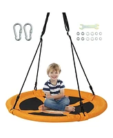 Costway 40'' Flying Saucer Tree Swing Indoor Outdoor Play Set Swing for Kids Blue Whale