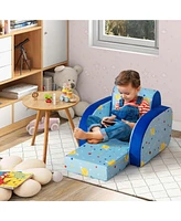 Costway 3-in-1 Convertible Kid's Sofa Multifunctional Flip-out Lounger Bed Armchair