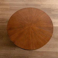 31.50"Vintage Style Bucket Shaped Coffee Table For Office, Dining Room And Living Room, Brown