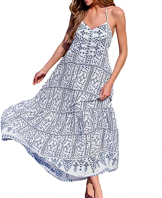 Cupshe Women's Geo Print Halterneck Maxi Beach Dress