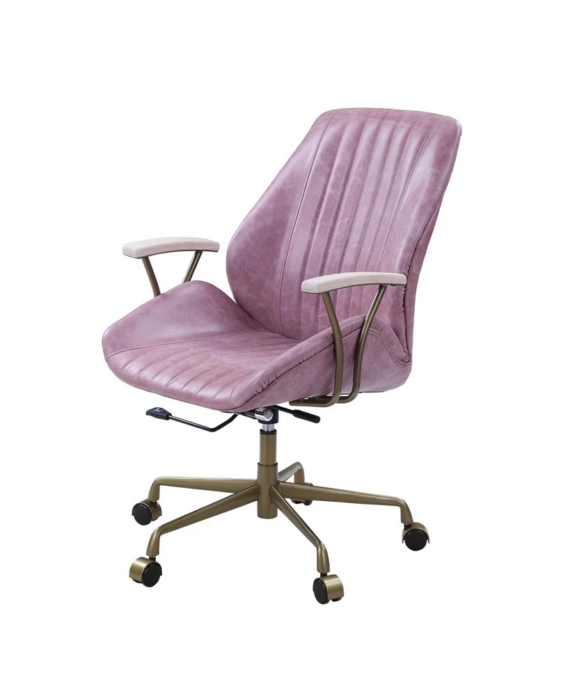 Simplie Fun Hamilton Office Chair In Pink Top Grain Leather Of