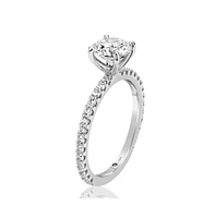 Suzy Levian New York Sterling Silver Cubic Zirconia Round Cut Bridal Engagement Ring