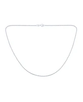 Bling Jewelry Thin 2MM 030 Gauge Strong .925 Sterling Silver Rope Link Chain Necklace